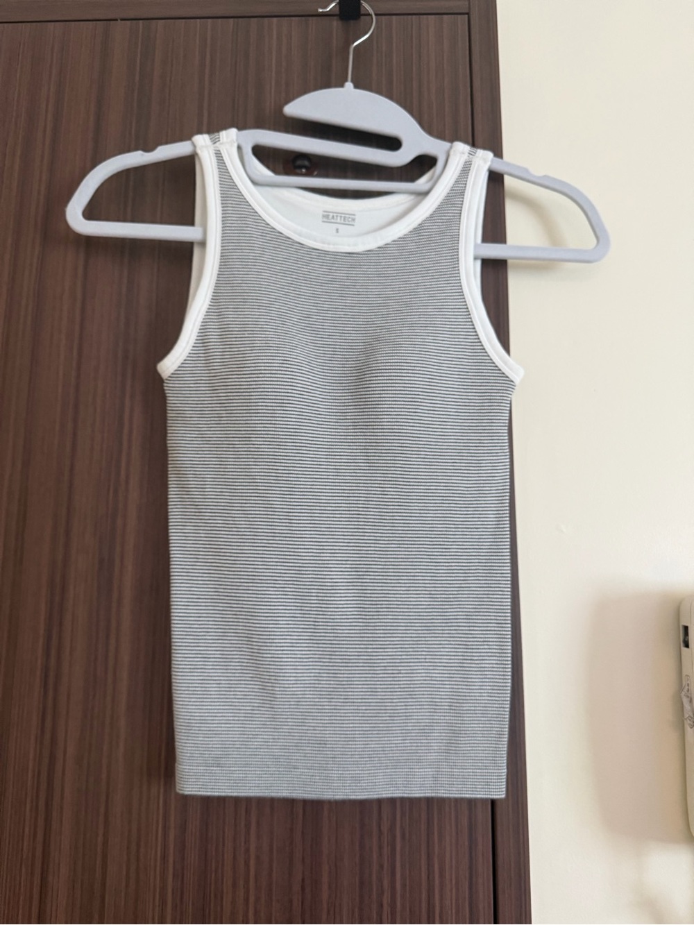 Women's Gray & White Striped Tank Top
